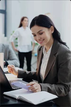 Payroll specialist reviewing employee salary records